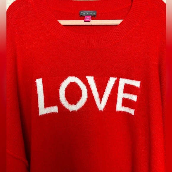 Vince Camuto Valentine’s Day Love Red Crewneck Slouch Sweater XXL - Picture 6 of 7